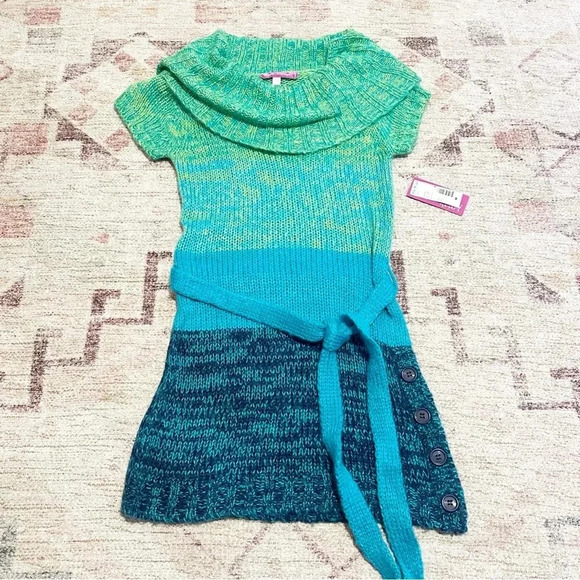 NWT Y2K deadstock Blue & green sweater with belt size medium - Picture 13 of 13